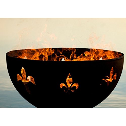 Fire Pit Art Fleur De Lis-FPA-MLS120-LP Fire Pit LP, Metal