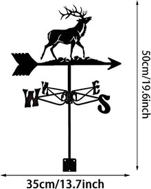 Weather Vane Animal Deer Weathervane Stainless Steel Wind Direction Indicator Professional Measuring Tools Durable Retro Farm Scene Garden Stake (Deer 1) (Butterfly)