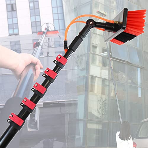 Extendable Brush Pool Brushes Telescopic Brush Deck Brush Window Cleaning Pole Water Fed Telescopic Brus Extendable Cleaner Conservatory Roof House Siding,6M/20FT (Clear 11M/36FT)