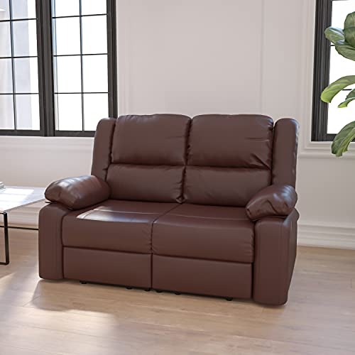 Flash Furniture Harmony Series Brown LeatherSoft Loveseat with Recliners