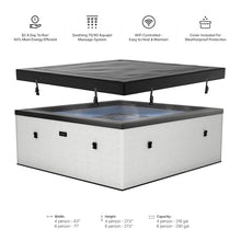 Wave Garda Eco-Foam Hot Tub | Square Energy-Efficient Outdoor Spa with 90 Bubble Jets, Built-in Heater, WiFi App Control and Insulated Cover | Pebble White | 6 Person | Standard