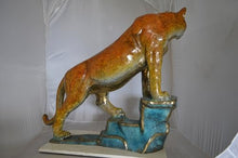 NIFAO Mountain Lion, Cougar Medium Bronze Statue, 55" L x 20" W x 40" H