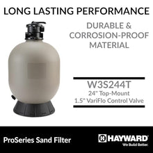 Hayward ProSeries 24 Inch Top-Mount Pool Sand Filter for Inground Pools