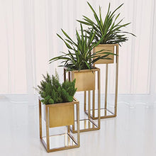 Global Views Escher Pedestal Planter Brass Multicolor