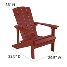 Flash Furniture Charlestown Poly Resin Adirondack Chair - Red - All Weather - Indoor/Outdoor - Set of 4