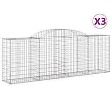 Arched Gabion Baskets 3 pcs Galvanized Iron 118.1"x19.7"x39.4"/47.2" White Black