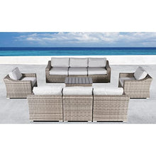 Living Source International 9-Piece Outdoor Conversation Set with Cushions Grey