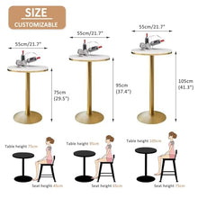 LWZBBGS Outdoor Patio Side Table, Round White Marble Top Table Cocktail Bar Table Restaurant Bistro Table End Table Coffee Meeting Table Conference Table Small Modern Nightstand