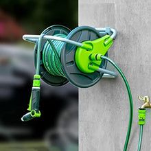 CFDZCP Portable Hose Pipe Reel，Manual Garden Hose Reel Cart with Hose， Heavy Duty Hose Holder for Yard Water Planting Gardens, Lawns, Sidewalks Watering Equipment(with 20m Hose)