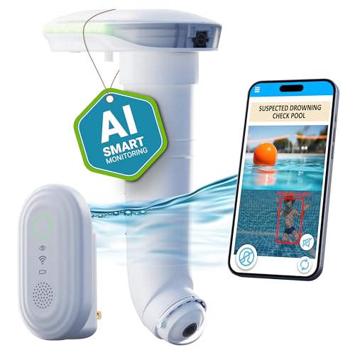 MYLO Smart AI Pool Alarm - Dual Camera - Underwater Drown Monitor System - White