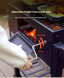Outdoor Charcoal Barbecue Grill with Infinite Temperature Control