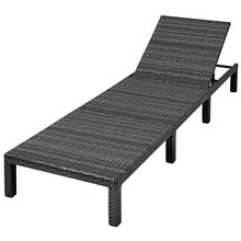Fisinber Sun Lounger Black PE Rattan Outdoor Chaise Lounge Chair with Adjustable Backrest and Soft Padded Cushion for Garden Patio Poolside and Terrace Seating