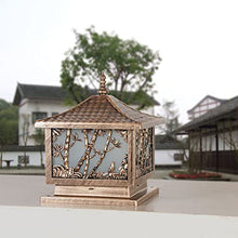 VELLOW Square Post Lights,Waterproof IP44 Outdoor Gate Bollard Pillar Light,E27 Base Exterior Antique Column Lamp Fixtures,Aluminum Glass Housing Stigma Lamps,Decorations Lighting for Patio Railing