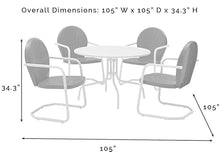 Crosley Furniture Griffith 5-Piece Outdoor Dining Set for 4 White