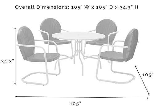 Crosley Furniture Griffith 5-Piece Outdoor Dining Set for 4 White