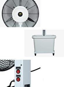 GAZOGJ Industrial Misting Fan with Oscillating Cooling Mist Humidifier Adjustable Speed Misting Cooling Fan for Home Office and Restaurant Mobile Atomization Stand Fan in B,Blue,copper-75cm