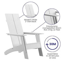 EMMA + OLIVER 4 Harmon Adirondack Chairs & Fire Pit Set White
