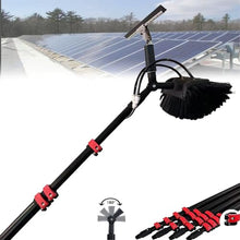 ZyKnaurral Window Cleaning Brush, Hydro-Retractable Brush with Scraper 6m/9m/12m, Cleaning Photovoltaic and Solar Panels, 29 Cm Five-Sided Brush Head,6M/20FT
