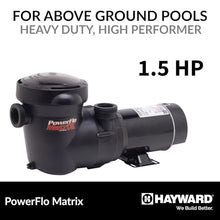 Hayward W3SP15932S PowerFlo Matrix Dual-Speed Above-Ground Pool Pump, 1.5 HP