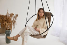 Mern Living Faux Leather Hanging Egg Chair – Handmade Hammock Swing Chair for Bedroom, Indoor & Outdoor Patio Swing, 275 lbs Capacity, Double-Layered Leather