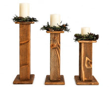 SODEF Set of 3 Large Wooden Candle Holders/Vases/Planter Stands 23.6x27.6x31.5 inches Beige Wood refined Decorative Pedestal for Home Office - Walnut