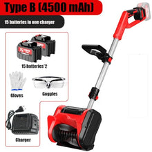 HYUIO Rechargeable Snow Thrower,Cordless Electric Snow Blower,Handheld Cordless Electric Snow Shovel,with Adjustable Telescopic Pole/2 Battery/Charger,B