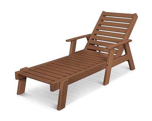 POLYWOOD AC2678-1TE Captain Chaise with Arms, Teak