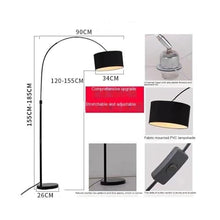 LUYOUBOZHU Floor Lamp Modern Arc Floor Lamp with Remote, Dimmable 3-Temp Black Standing for Living Room Bedroom