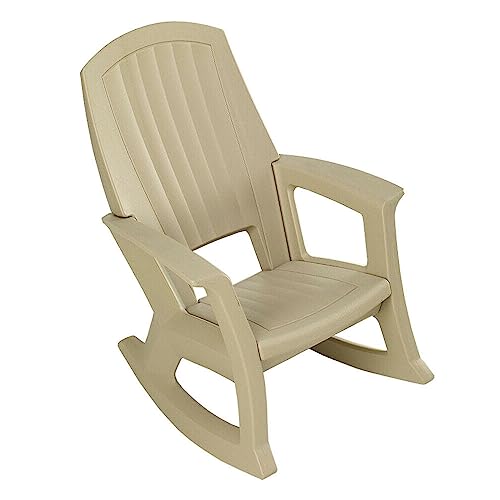 Semco Heavy-Duty All-Weather Plastic Rocking Chair Tan (4 Pack)