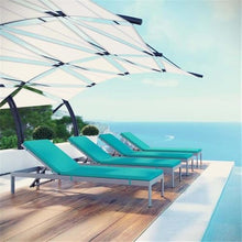 Pemberly Row Patio Chaise Lounge Set of 4 Turquoise
