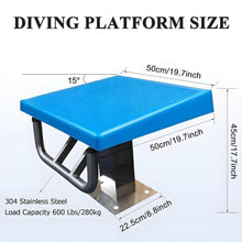 Swimming Pool Diving Platform,Jump Stand Diving Board,Stainless Steel Anti Slip Surface Inclined at 15° Diving Board,Load 600Lbs/280kg for Pool Diving Block and Swimming Competition Jumping Platform