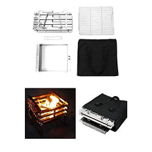 EGBHNJKL Stainless Steel Camping Folding Portable Barbecue Grill Charcoal Wood Fire Bonfire Stove