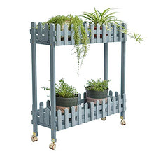 WMEIE Plant Stand, 2 Tier Flower Ladder Display Shelf Planter Pots Organiser Garden Shelves, for Indoor Outdoor Yard Garden Patio Balcony,Blue,100x30x105cm