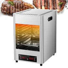 saditesdk Electric Steak Broiler with Adjustable Temperature & Timer, Stainless Steel Cooker for Beef, Chicken, Seafood, Vegetables, and Toast,LightGray