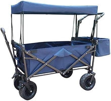 Trolley Cart Folding Garden Trolley Cart with Canopy Heavy Duty Wagon with 4 Wheels Shopping Cart for Outdoor Camping Beach Camping Cart Garden Wagon