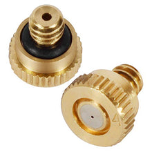 Brass Misting Nozzles 0.016" Orifice (0.4mm) 10/24 UNC, Water Mister Parts Fog Nozzles for Patio Misting System Outdoor Cooling System (20)