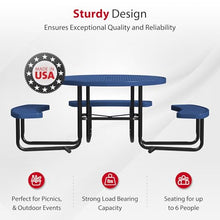 Leisure Craft 46" ADA Round Metal Picnic Table, Made in USA