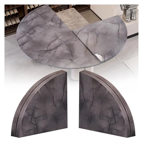 LZMZMQ Circle Foldable Dining Table Top for Apartment, Home Banquet Barbecue Table Toppers Extension Board with Connector & Hinges, Temporary Outdoor Patio Tables, Custom Size(Grey,Dia 190cm/75 in)