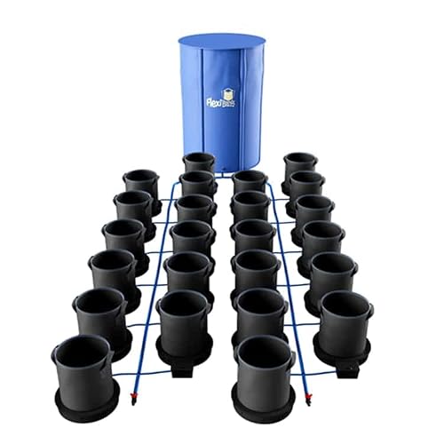 AutoPot 24 Pot XXL System with 9 Gallon Pots and 105 Gallon FlexiTank - Self-Watering Gravity-Fed Hydroponic Indoor System (24Pot - 9 Gallon - 105 Gallon FlexiTank) Black