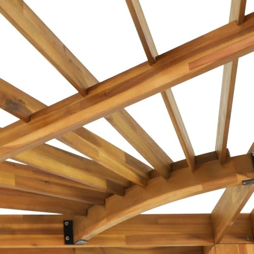 Roomfitters Acacia Wood Pergola Rustic Outdoor Patio Shade Structure Teak