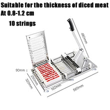 GAZOGJ Stainless Steel Manual Meat Mutton Kebab Skewer Machine, Normal Commercial Meat String Machine, High Eefficiency Semi-Automatic Wear Mutton String Making Machine BBQ Skewer Ma