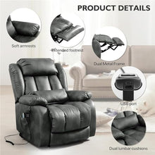 UOPYNE Extra Large Dual Motor Power Lift Recliner with Heat & Massage