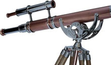 Antiqueex Vintage Maritime Telescope Chrome/Copper on Adjustable Wooden Tripod