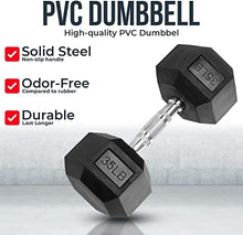 Iron Crush Hex Dumbbell Sets - Heavy Duty PVC Coated Weights, Chrome-Plated Handles