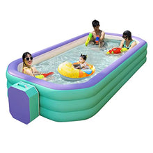 Inflatable Pool for Adults, Blow Up Pool Large, Rectangular Wading Pool for Kids, Family Swimming Pool for Above Ground, Indoor, Outdoor, Backyard, Garden (Color : /Green-260 cm)