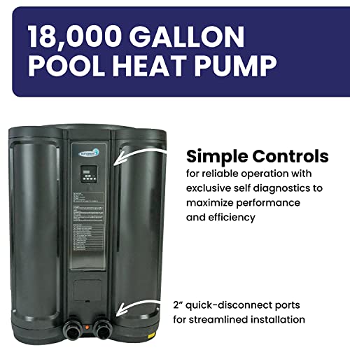 Blue Torrent ComforTemp Heat Pump - 18,000 Gallon Pool Pump - 95,000 BTU Blue & Black