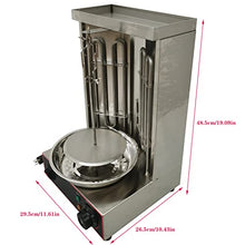 BREVELTION Electric 2 Burners Turkish Barbecue Machine Shawarma Maker Kebab Gyro Grill Stainless Steel Vertical Rotating Oven with Meat Catch Pan and Adjustable Tempereture