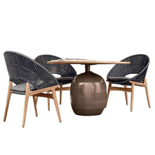 TBJEN Tables and Chairs, Solid Teak Wood Outdoor Patio Open-air Balcony Leisure Garden Trendy Creative Rattan Chairs(5)