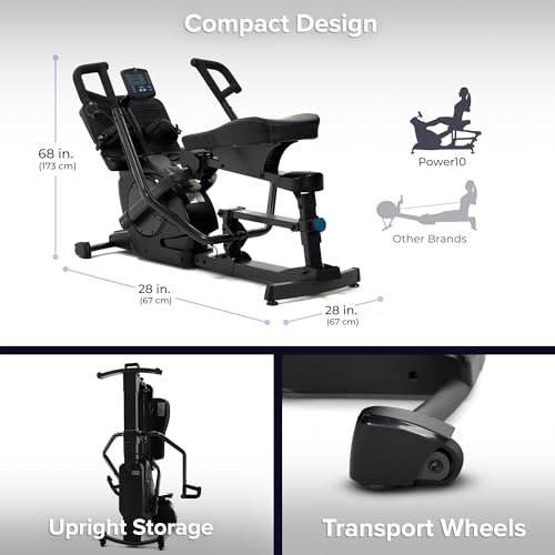 TEETER Power10 Rower 2-Way Magnetic Resistance Elliptical - Black