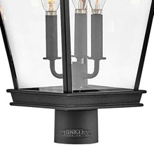 Hinkley Chapel Hill Large 3-Light Post Mount Outdoor Lantern, Museum Black